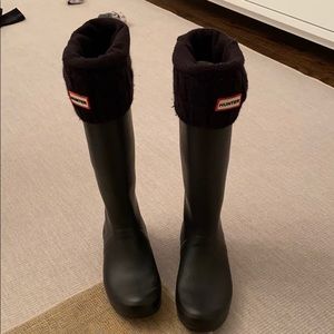 Hunter rain boots with socks